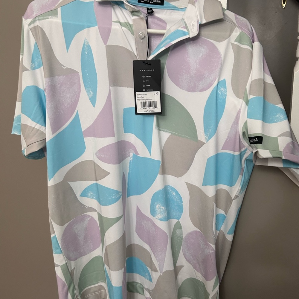 Bad Birdie Men's Polo Shirt - Blue, Purple, Gray, White